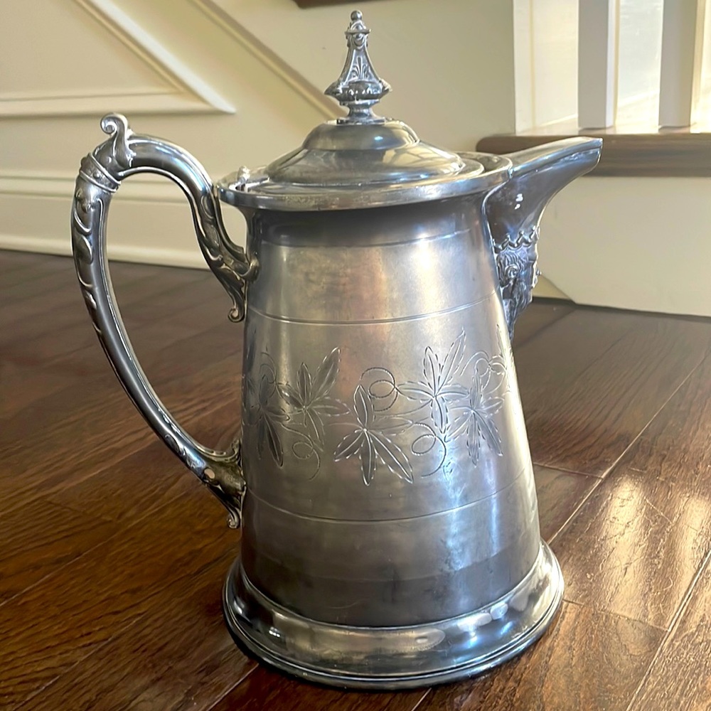 J. A. S. Stimpson Antique 1854 Water Pitcher silver plated